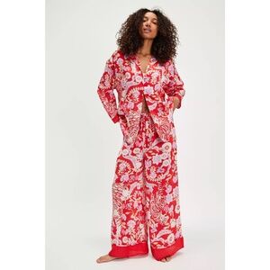 Free People Dreamy Days Pajama Set Flame Red Combo